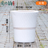 大号特大号高筒陶瓷花盆发财树天堂鸟大口径30以上绿植大花盆 低腰大套金腰线(大号)