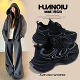 环球小众黑色潮流老爹鞋子女2025秋季新款爆款百搭休闲厚底运动鞋