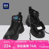 海澜之家HLA马丁靴男户外休闲英伦风百搭工装靴HAAGZM4AB70567 黑色加绒42