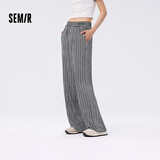 Semir森马【裤福袋】裤女肌理个性慵懒风女裤夏季显瘦裤子 D款【凉感阔腿裤】-黑色调 M