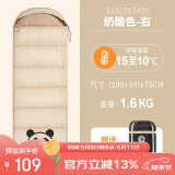 骆驼【熊猫联名款】户外露营睡袋便携保暖1J32265426奶酪色1.6KG右边
