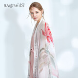 宝石蝶真丝雪纺纱巾丝巾杭州丝绸围巾女生妈妈生日礼物女礼盒/魅丽人生