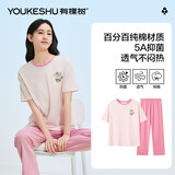 有棵树【100%精梳棉】纯棉睡衣女生短袖长裤三季可穿居家女士套装新品