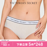 维多利亚的秘密（Victoria's Secret）何穗同款 夏季棉质舒适内裤logo腰带低腰女三角裤简约红色 68H0米色-6819 1条 S