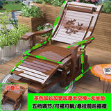 森泰熊摇椅阳台家用休闲大人成人午睡椅户外竹躺椅折叠耐用老人摇摆椅子 裸椅无垫 【胡桃色】加长新款加厚加固