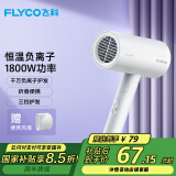 飞科（FLYCO）【520送女朋友礼物】电吹风机负离子家用大功率不伤发吹风筒宿舍学生便携可折叠 【1800W可折叠】奶白色