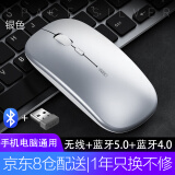 英菲克（INPHIC）M1无线鼠标可充电办公蓝牙三模电量显示静音便携适用于惠普华硕苹果IPAD笔记本电脑无限轻音 【无线轻音-蓝牙三模】旗舰版-M1BS银色