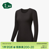 松山棉店【轻薄养肤衣】羊绒蛋白轻薄保暖内衣女士黑色上衣 M