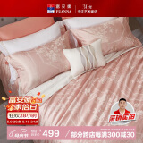 富安娜床上四件套欧式轻奢提花套件纯棉床笠1.8米床双人加大230*229cm