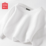 名创优品（MINISO）华夫格短袖男夏季重磅潮流2026新款青少年休闲抗皱t恤 白 L