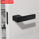 长贝门锁室内卧室房门锁极简生态磁吸静音门锁木门锁具现代简约门把手 生态极简磁吸锁【黑色CB08】