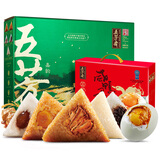 五芳斋 粽子礼盒 中华老字号蛋黄豆沙咸甜肉粽子嘉兴端午节礼品嘉韵 五芳嘉韵+12只咸蛋礼盒共1960克