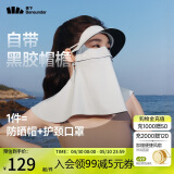 蕉下（beneunder）防晒口罩脸基尼帽檐防晒面罩全脸女防风透气防紫外线蓝烟灰AL341
