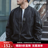 马登工装 美式空中MA1飞行员夹克军事风短款外套复古棒球服男潮春上衣 黑色 3XL