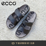 爱步（ECCO）拖鞋男 魔术贴勃肯鞋男士男鞋凉鞋外穿一字带拖鞋 科摩500904 黑色50090401001 41