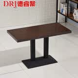 德睿聚 奶茶店餐桌椅牛角椅奶茶店咖啡厅面馆小吃店火锅店食堂快餐桌椅 单桌120*60黑同步桌面