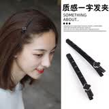 SO SOUL刘海夹发夹女韩式四叶草鸭嘴夹侧边夹发饰简约碎发夹小发卡子头饰 黑钻四叶草一字夹一对
