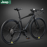 Jeep吉普「TS350」公路自行车成人男女青少年变速竞速跑车通勤代步车 TS350-27速-弯把 骑士黑