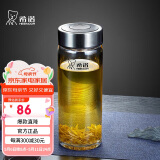 希诺单层玻璃杯男家用商务办公泡茶杯子便携车载水杯XN-6015 280mL