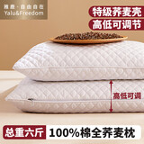 雅鹿·自由自在纯棉荞麦枕头100%全荞麦皮荞麦壳枕芯安睡枕颈椎枕学生宿舍 【6斤装】特级荞麦壳48*74cm 一对