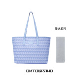 OMTO黑松露托特包包女款2025大容量通勤单肩包轻奢大牌女包母亲节礼物 长春花蓝中号【加购赠送底撑】