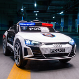 爸爸妈妈警车奥迪儿童电动车四轮汽车小孩遥控可坐人玩具童车宝宝3-10岁