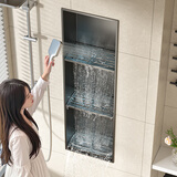 百字不锈钢壁龛柜金属电视柜嵌入式成品卫生间浴室置物架3层镂空款