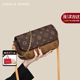 Casella KourzCK轻奢女士包包女包单肩斜挎包七夕情人节生日礼物女送老婆女友 咖色Coffee 【京仓直发】 ck风时尚百搭通勤小众实用