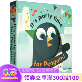 英文原版 Little Faces百变脸谱系列  It's Party Time for Penguin  精装立体变景书 儿童情绪绘本 绿山墙