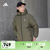 adidas 570蓬双面穿保暖连帽鸭绒羽绒服男女同款阿迪达斯轻运动 黑色 L