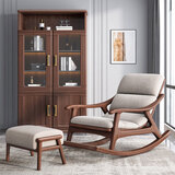 玥都全实木摇摇椅现代简约胡桃木躺椅客厅午睡椅阳台逍遥椅 单独摇椅【标准款】 送货上门 + 自行安装