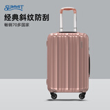 莎米特行李箱大容量可扩容 德国进口纯PC材质静音万向轮旅行拉杆箱PC154 玫瑰金【可扩容】 22英寸 【中短途59L 需托运】