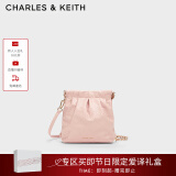 CHARLES&KEITH迷你菱格流浪包单肩斜挎双肩包包女包生日母亲节礼物CK2-60782390 粉红色Pink S
