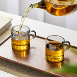 忆壶茶（YIHUTEA） 茶杯小品杯玻璃杯带把手耐热玻璃小茶碗品茗杯小杯子功夫茶具 100ml思忆杯2只