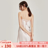 珊目尔（SMR）【经典蕾丝新款】6A级100%桑蚕丝吊带裙真丝睡衣女性感真丝家居服 淡粉色-单吊带 M (160)适合80-105斤穿着
