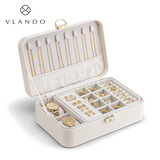 VLANDO生日礼物2025年新款首饰盒高档精致收纳盒带锁奥米妮plus-米白