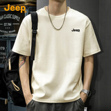 JEEP吉普260G重磅纯棉刺绣男士高端短袖T恤男2026夏季宽松潮牌体恤男