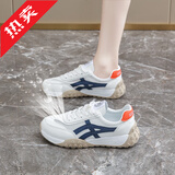 品牌断码女鞋踩屎感超软底运动鞋女士百搭软底休闲鞋2025春夏季新款阿甘鞋轻便网面鞋跑步鞋厚底跑鞋防滑耐磨薄款透气网鞋子 122-1白兰【网面款】 38