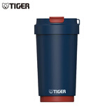 虎牌香港直邮虎牌（TIGER）复古咖啡杯陶瓷内胆智能保温杯便携车载杯 藏蓝色 430ml