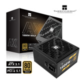 Thermalright(利民) 额定1000W TR-AX1000 ATX3.1电源 金牌全模组电源 原生PCIE5.1 全日系电容  压纹线电源