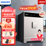 飞利浦（PHILIPS）保险柜家用商用多重报警指纹密码3C新国标认证双系统保险箱SBX701 58CM(星空灰)