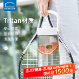乐扣乐扣（LOCK&LOCK）大容量水壶大肚杯运动吸管水杯健身便携冷水壶1.5L白色ABF794WHT