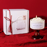 餐将军 山茶花香薰烛台蜡烛礼盒结婚纪念日创意生日礼物女友老婆闺蜜