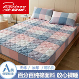 北极绒（Bejirog）A类全棉床笠180x200单件纯棉床套罩加厚夹棉席梦思床垫保护套床罩  色彩格【A类母婴级 适合裸睡】 180cm*200cm 单床笠