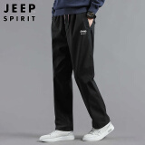 JEEP SPIRIT吉普休闲裤男春夏季直筒裤子男士潮流百搭商务男裤 黑色 2XL