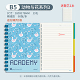 维克多利B5/60张线圈本笔记本本子简约大学生考研可拆卸活页本16k日记本记事本错题练习本【软胶圈不硌手】