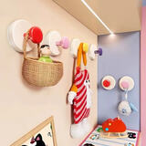 佳立方吸盘多巴胺挂钩玄关挂钩免打孔粘钩入户放钥匙神器无痕混色4个装