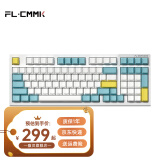 腹灵FL980V2Pro 有线/蓝牙/2.4G三模客制化机械键盘gasket结构正刻侧刻键帽热插拔蓝牙键盘无线键盘 FL980V2Pro 海盐侧刻 悦动红轴