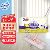 花仙子（Farcent） 一次性去污静电湿纸巾拖布除螨抗菌免手洗拖把 柠檬香12张/包 