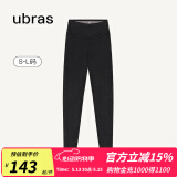 ubras仿牛仔高腰收腹加绒打底裤女保暖时尚高弹可外穿 黑色平腰款 1条 M